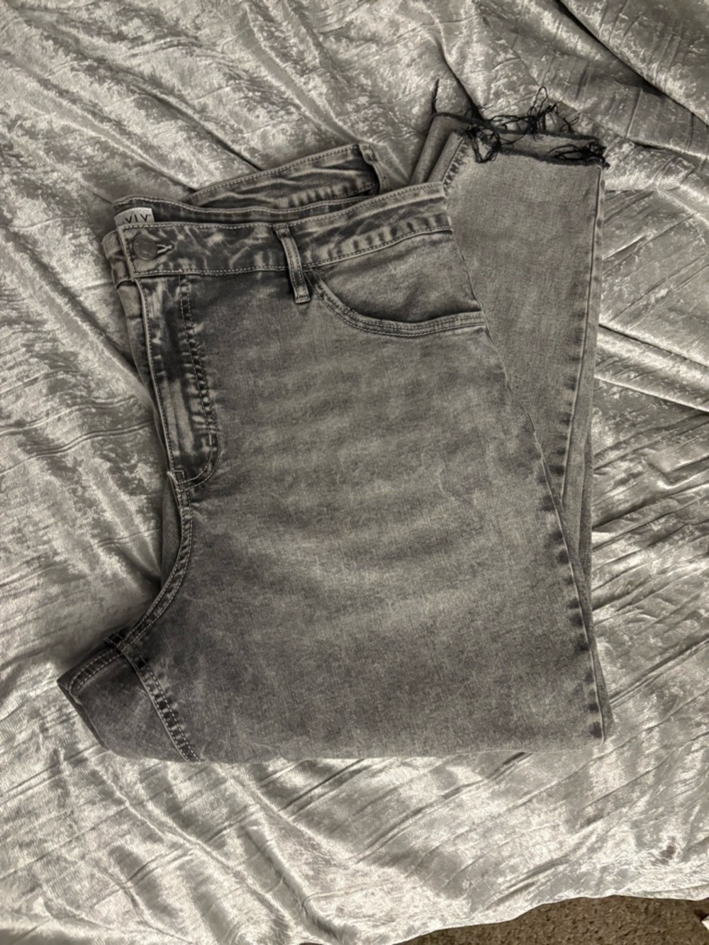 Ava & Viv Black Washed Denim Jeans with Contrast Stitching